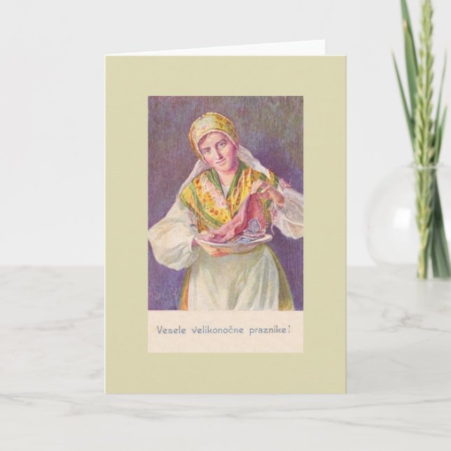 Vintage Slovenian Easter Greeting Card (Front)