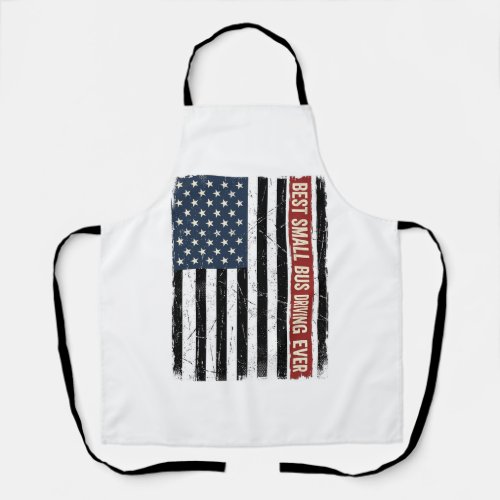 Vintage Small Bus Driver Flag Shirt Design_1 Apron