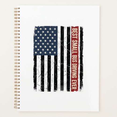 Vintage Small Bus Driver Flag Shirt Design_1 Planner