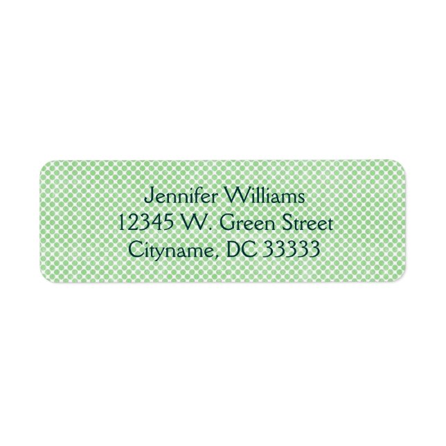 Vintage Small Green and White Dots Personalized Label (Front)