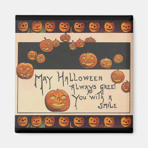 Vintage Smiling Halloween Jack o'Lanterns Magnet