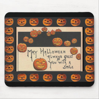 Vintage Smiling Halloween Jack o'Lanterns Mouse Pad
