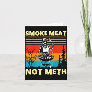 Vintage Smoke Meat Not Skeleton Funny Barbecue Gri Card