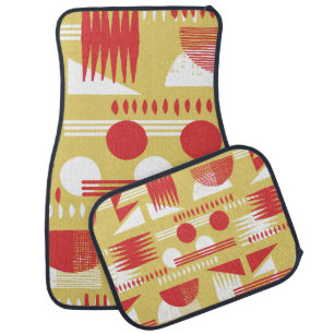 vintage smokeless abstract geometric modern style car floor mat