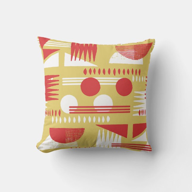 vintage smokeless abstract geometric modern style  throw pillow (Front)