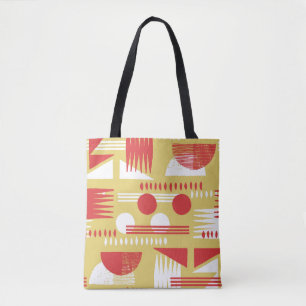 vintage smokeless abstract geometric modern style tote bag