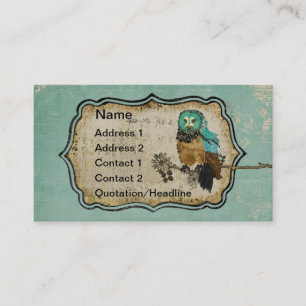 Vintage Smokey Rose Owl Business Card/Tags Business Card
