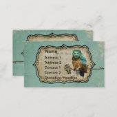 Vintage Smokey Rose Owl Business Card/Tags Business Card (Front/Back)