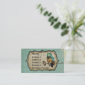 Vintage Smokey Rose Owl Business Card/Tags Business Card (Standing Front)