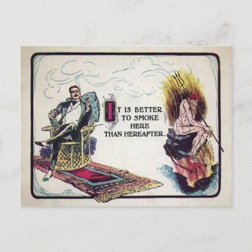 Vintage Smoking Ad Postcard