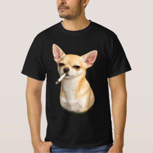 Vintage Smoking Chihuahua Meme ,Cigarette Chihuah T-Shirt