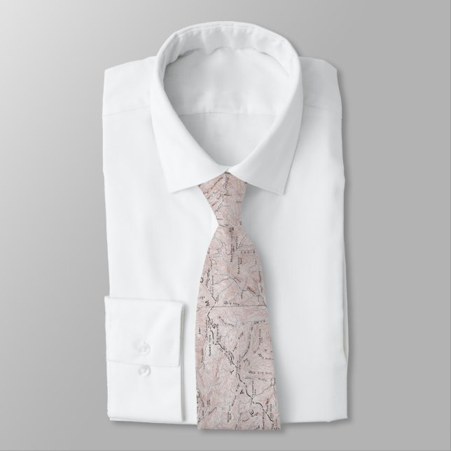 Vintage Smoky Mountains National Park Topography Neck Tie (Tied)