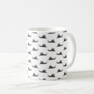 Vintage Snail Art CUSTOM BACKGROUND COLOR Coffee Mug