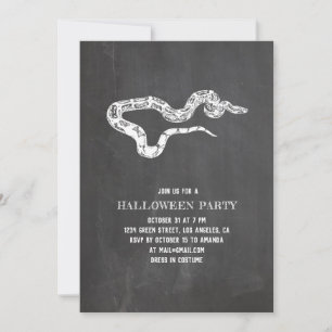 Vintage snake. Chalkboard Halloween party. Animal Invitation