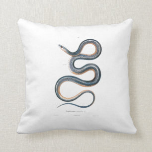 Vintage snake drawing victorian art nouveau snake throw pillow