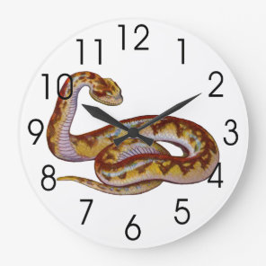 Vintage Snake Illustration Large Clock
