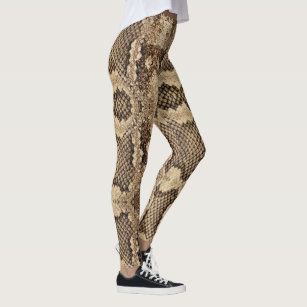 Brown Snake Skin Print Leggings