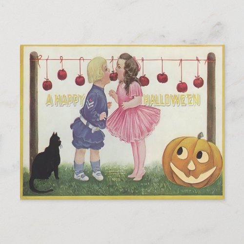 Vintage Snap Apple Halloween Game Postcard