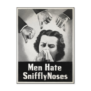 Vintage Sniffly Nose Ad Postcard