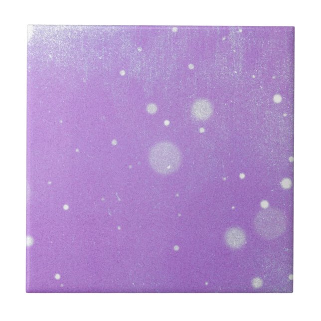 Vintage snow and purple sky ceramic tile (Front)
