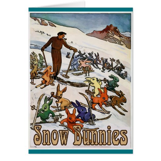 Vintage Snow Bunnies Cards (Front)