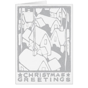 Vintage Snow-Capped Cottages Cards