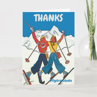 Vintage Snow Couple, add text, Card