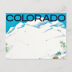 Vintage Snow-Covered Mountains Colorado Travel Pos Postcard