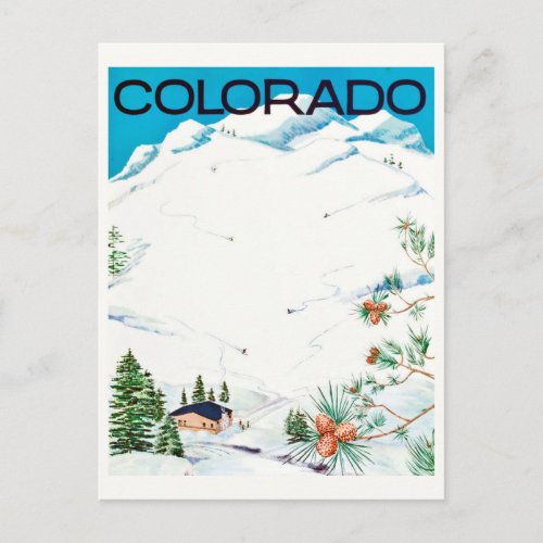 Vintage Snow_Covered Mountains Colorado Travel Postcard