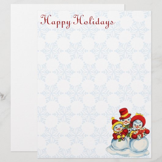 Vintage Snow Family Letterhead (Front/Back)