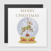 Vintage snow globe magnet (Front/Back)