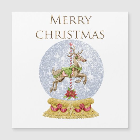 Vintage snow globe magnet (Front)