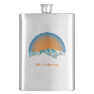 Vintage Snow Mountain Peak Flask