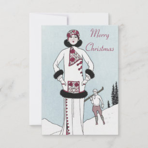 Vintage Snow Queen Christmas Card