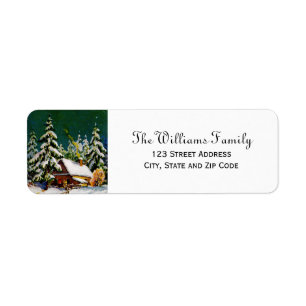 Vintage Snow Scene Return Address Labels