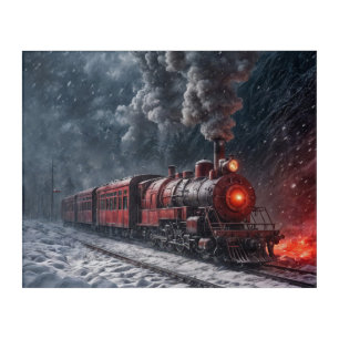 Vintage Snow Train Acrylic Print