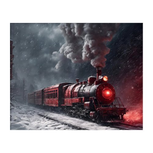 Vintage Snow Train Acrylic Print