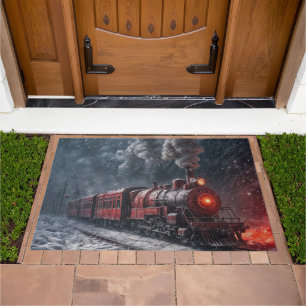 Vintage Snow Train Doormat