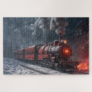 Vintage Snow Train Jigsaw Puzzle