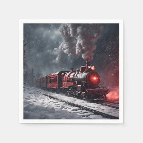 Vintage Snow Train Napkins