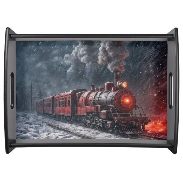 Vintage Snow Train Serving Tray (Front)