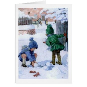 Vintage - Snowball Fight  by AsTimeGoesBy at Zazzle
