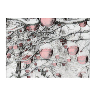 Vintage Snowed Trees with ornaments drawing  Acrylic Print