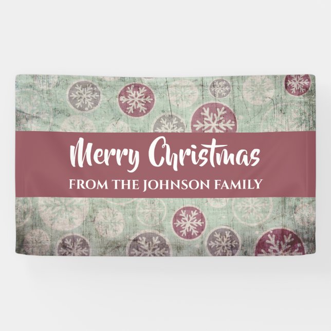 Vintage Snowflake Christmas Banner (Horizontal)