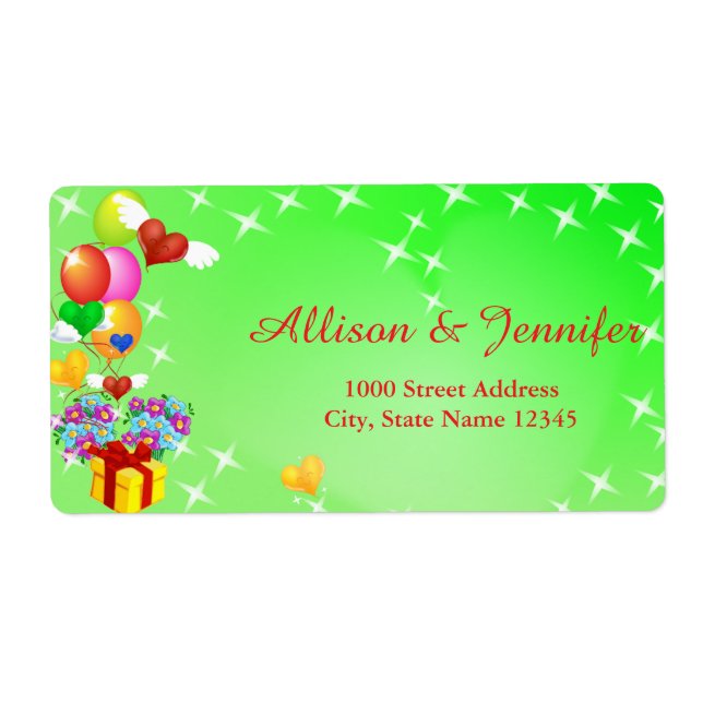 Vintage Snowflake Holiday Red Label Address (Front)