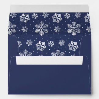 Vintage Snowflake Pattern Navy Envelope