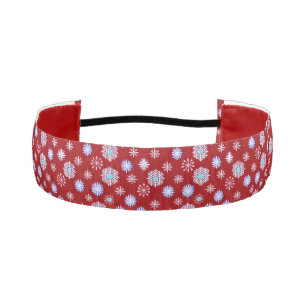 Vintage Snowflakes on Red Athletic Headband