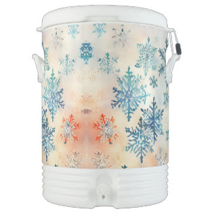 Vintage Snowflakes Pattern - Beverage Cooler
