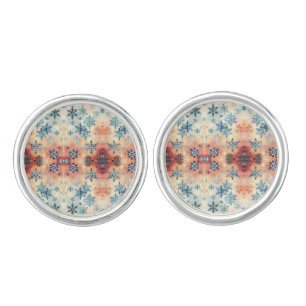Vintage Snowflakes Pattern - Cufflinks