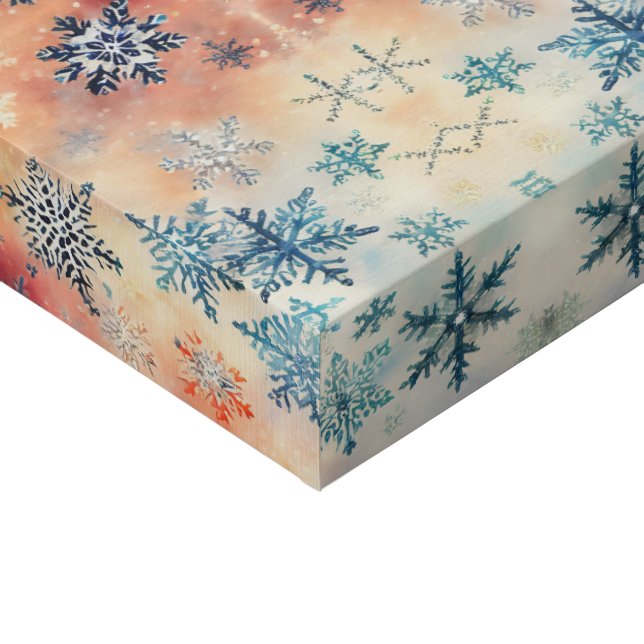 Vintage Snowflakes Pattern - Faux Canvas Print (Corner)